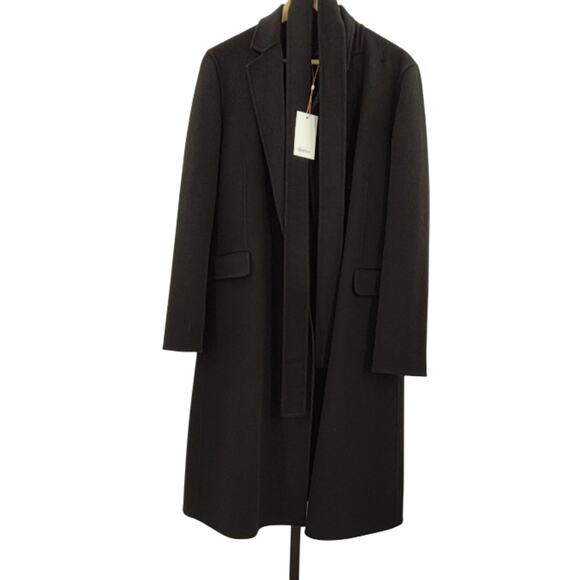 Quince Wm 100% Mongolian Cashmere Double-Faced Wrap Coat Black S MSRP $500 NWT! - Picture 3 of 5
